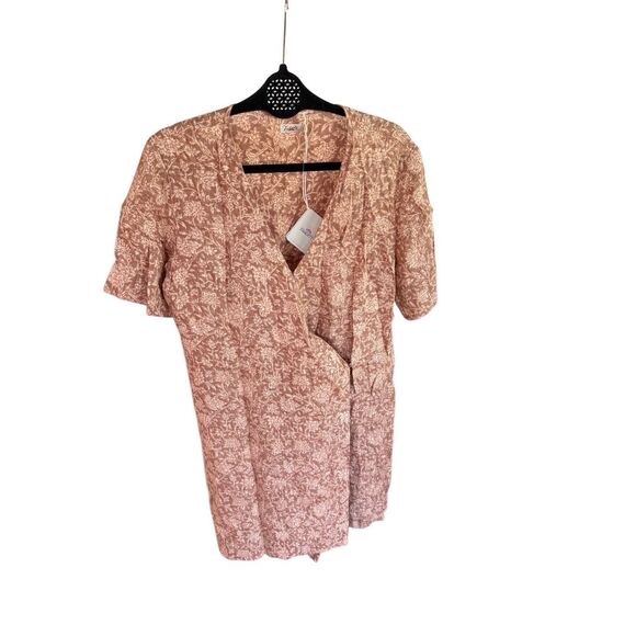 NWT Faherty Womens Bronze Riviera Floral Tie Wrap Ashley Linen Dress Medium - Picture 11 of 12